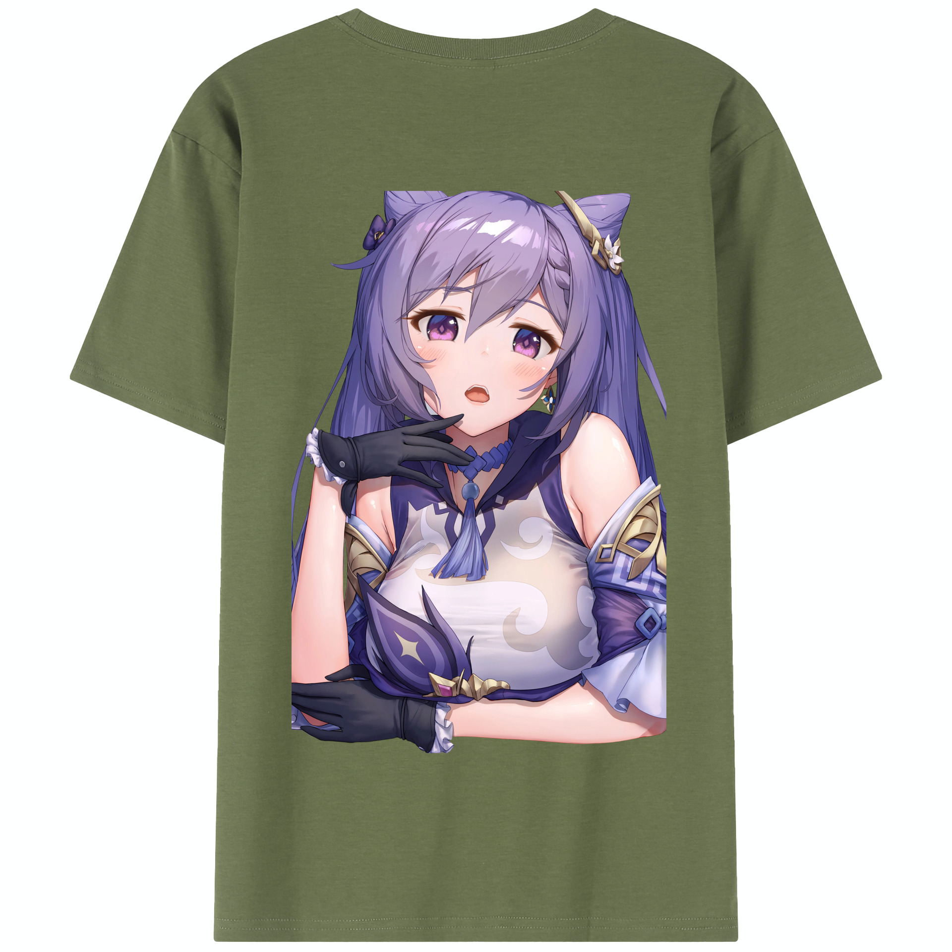 げんし神 刻晴 こくせい genshin Kokusei 綿100％半袖Tシャツ（背面プリント）